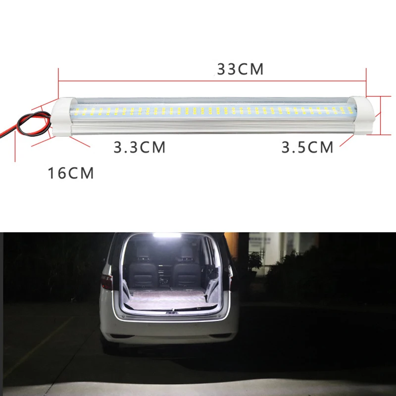 Faixa de iluminação interior do carro, 108 LED, DC 12 V - 80 V, Iluminação para Motor Home, Van, ônibus, barco, luz doméstica