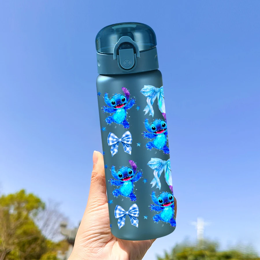 1Pc Disney Stitch Bow Pattern 26oz Plastic Water Bottle Outdoor Sports Water Cup Birthday/Homecoming Gift