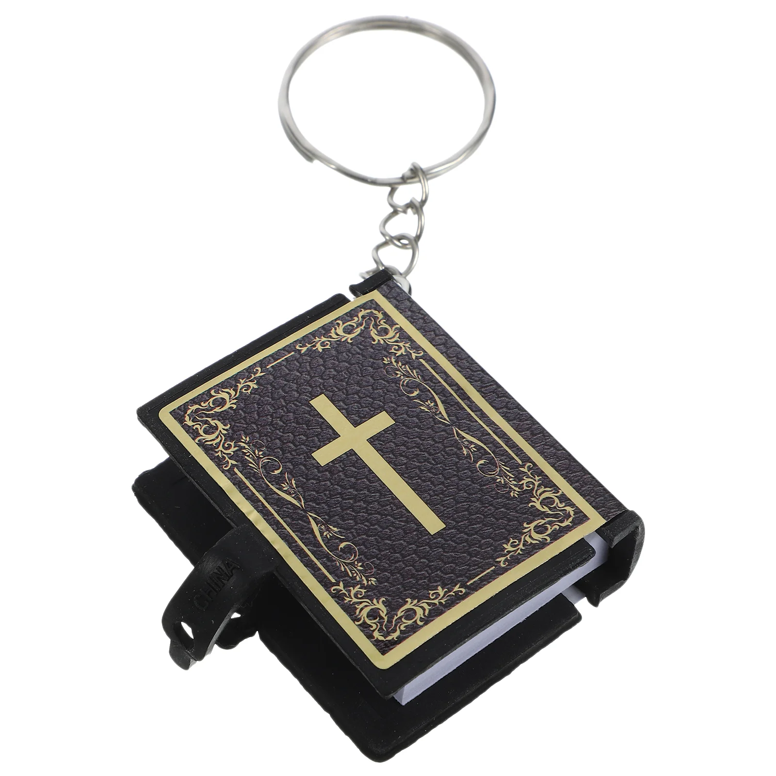 

10 Pcs Bible Keychain Cross Pendant Backpack Hanging Decor Keychains Ring Mini The Paper