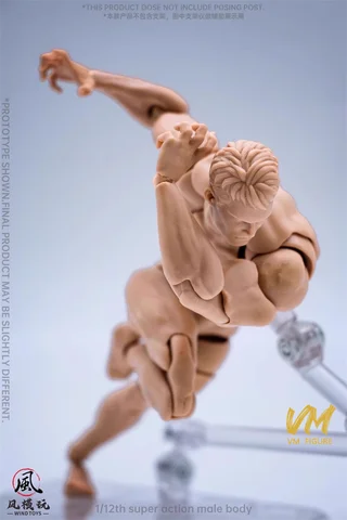 Windspielzeug 16 cm 1/12 männlicher Muskel Superflexibler Gelenkkörper Mann Actionfigur Puppenmodell mit Kopfskulptur 7 Paar Hände auf Lager