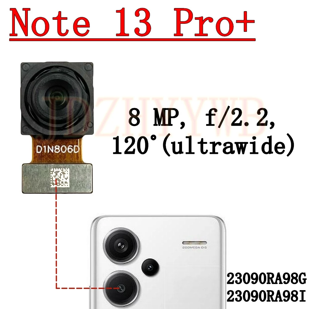 Front Rear Camera For Xiaomi Redmi Note 13 Pro+Plus 5G Frontal Selfie Wide Back Facing Main Camera Module Flex Cable image 6
