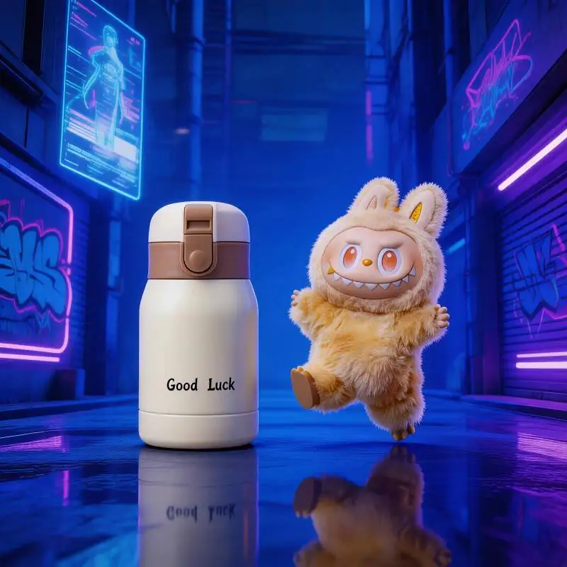 

POP MART THE MONSTERS Forward High Energy Series LABUBU Doll Useful Insulated Bottle Daily Thermos Cup Life Essential Item