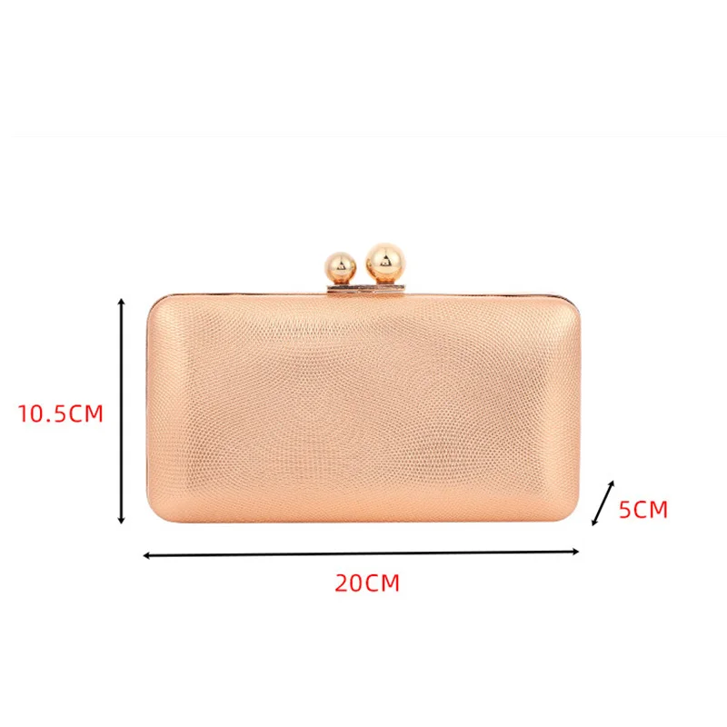 Champagne Leather Evening Party Clutch Bags Womens 2023 Fashion Simple Spherical Double-button Square Bag Over Shoulder Handbags