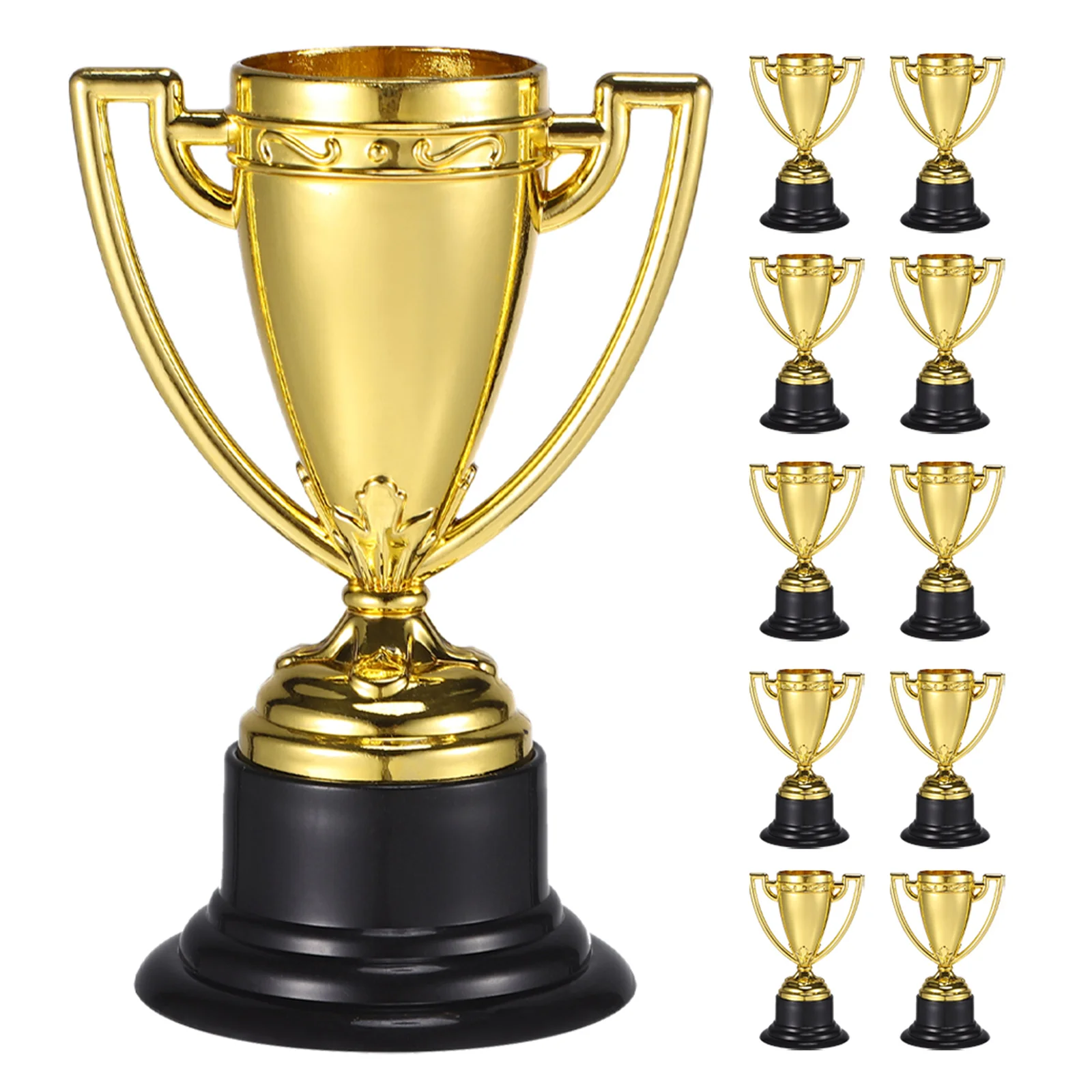 25Pcs Kids Trophy Gold Plastic Mini Small Trophies Classroom Kindergarten Competition Rewards Gold Award Trophies