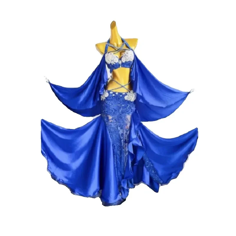 Belly dance performance costume for women 2024 new style navy blue diamond set Eastern dance set qc3131-1