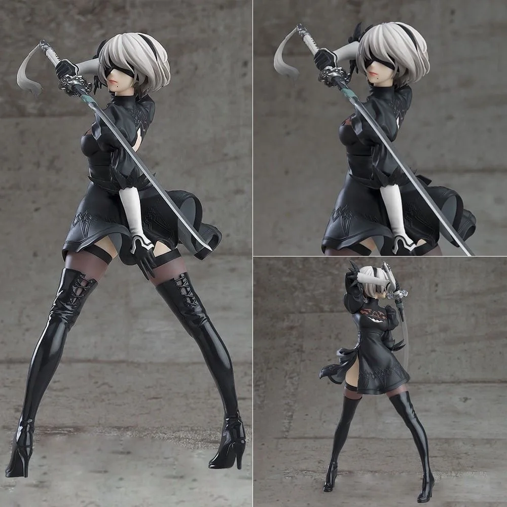 Hot Sale 18CM Yorha 2B Black and White Series Anime Figure PVC Collectible Action Figures Model Doll Statuette Gift Figurine - view 5