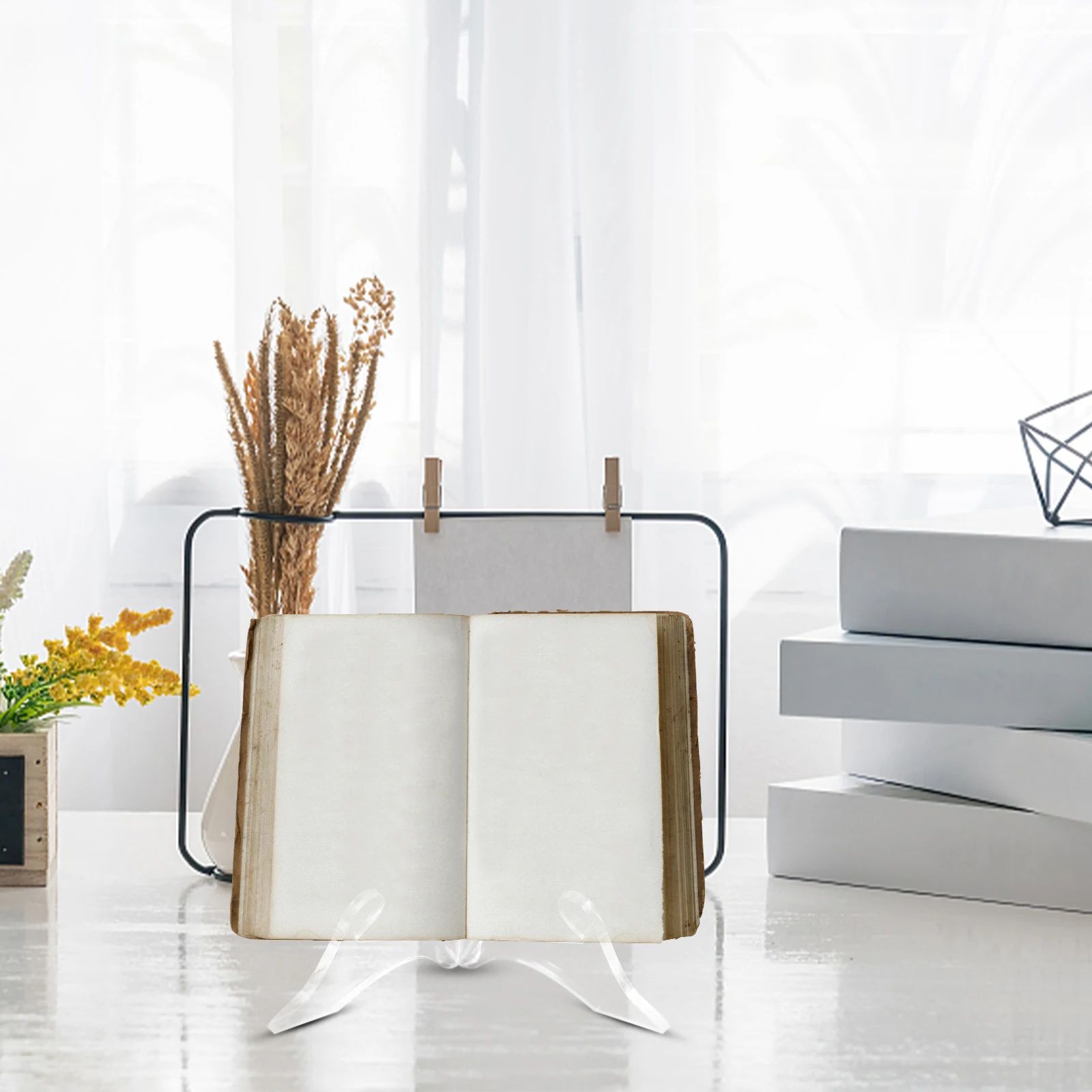 

Acrylic Book Stand Recipe Reading Rack Kitchen Counter Transparent Holder for Cooking Stable Base Display Stand