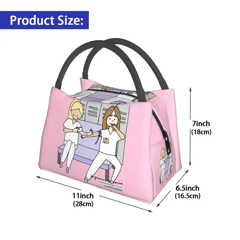 Enfermera En Apuros Nurse Medicine Resuable Lunch Boxes Women Multifunction Cooler Thermal Food Insulated Lunch Bag Container image 3