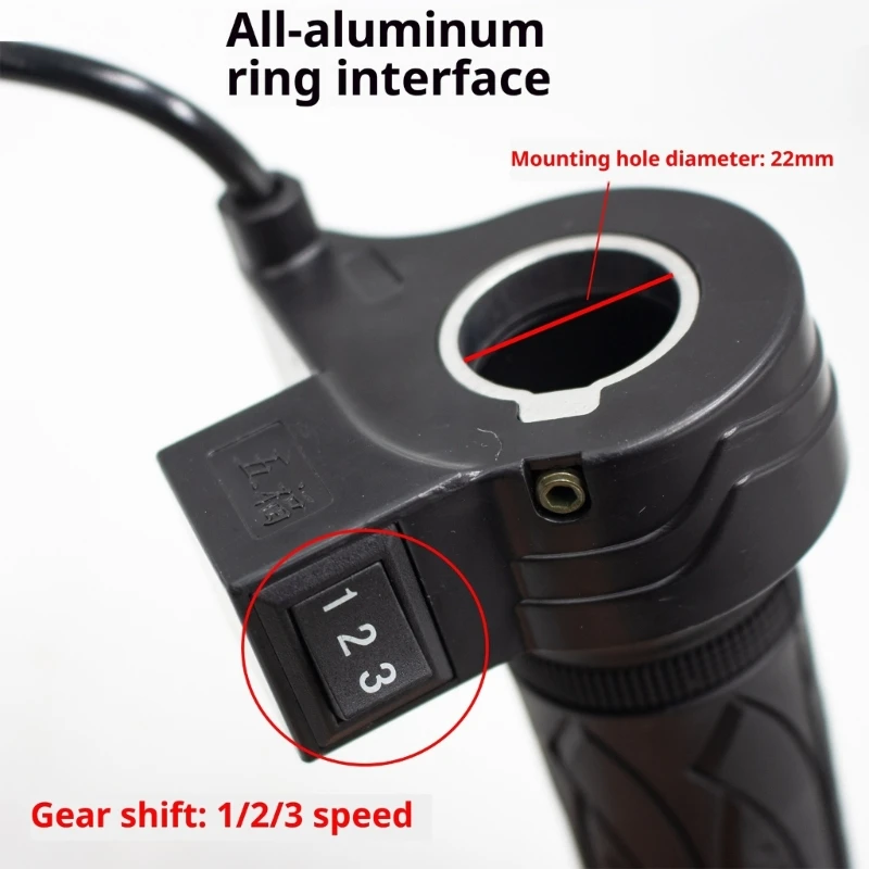 A2UC Electric Bike Repair Grip Handle with Built In 1 2 3 Selector, Anti Slip Hold Texture and Set Control Part for Service Use
