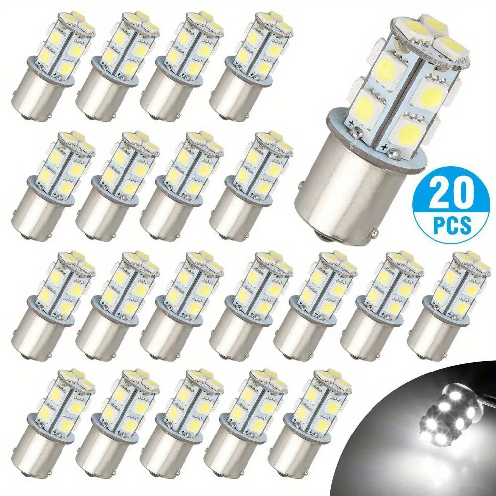 Super White LED Light 20x Super White 1156 1141 13-SMD RV Camper Trailer LED Interior Light Bulbs 12V Red Blue Yellow
