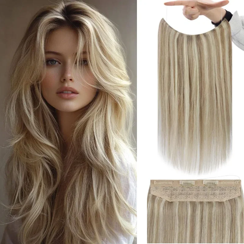 

Наращивание волос Fish Line, натуральные волосы, цельная прядь, 12-26 дюймов # 613 Для оптового заказа