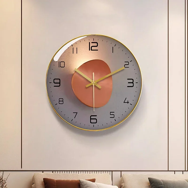 Aesthetic Design Wall Clocks Luxury Digital Living Room Vintage Bedrooms Round Clock Wall Round Reloj De Pared Home Decoration