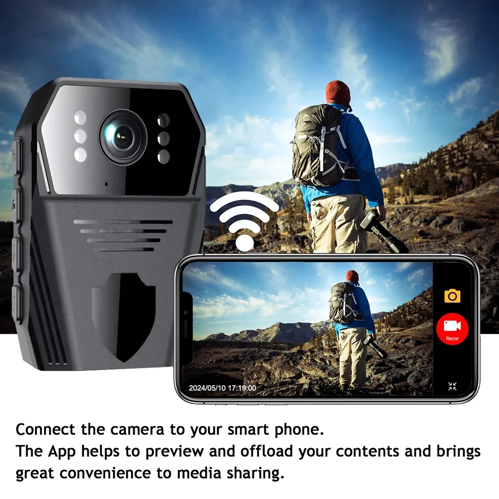 

Wi-Fi носимая камера 1080P HD водонепроницаемый мини-карманный видеорегистратор с обнаружением движения и задним зажимом
