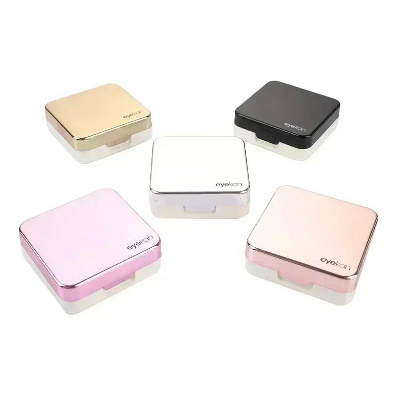 1PC Contact Lens Case Square Travel Portable Solid Color Lens Cover Container Holder Storage Soaking Box Fashion Accessories