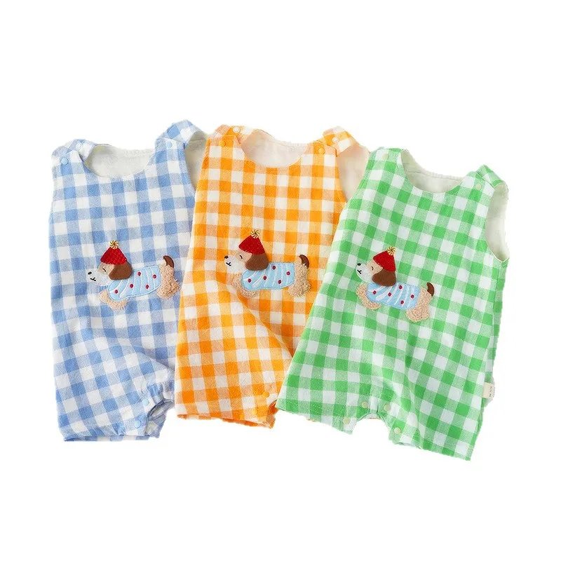 

Summer boys' baby clothes, baby clothes, summer sleeveless onesies, small moon age 100 days out climbing clothes