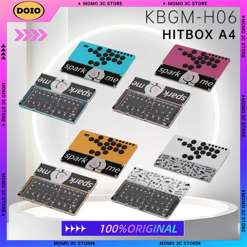 

Портативный джойстик DOIO KBGM-H06 PRO HITBOX формата А4 из алюминиевого сплава с горячей заменой RGB, аркадный джойстик для ПК, Игровая клавиатура для PS4, PS5, переключатель для ПК, паровой