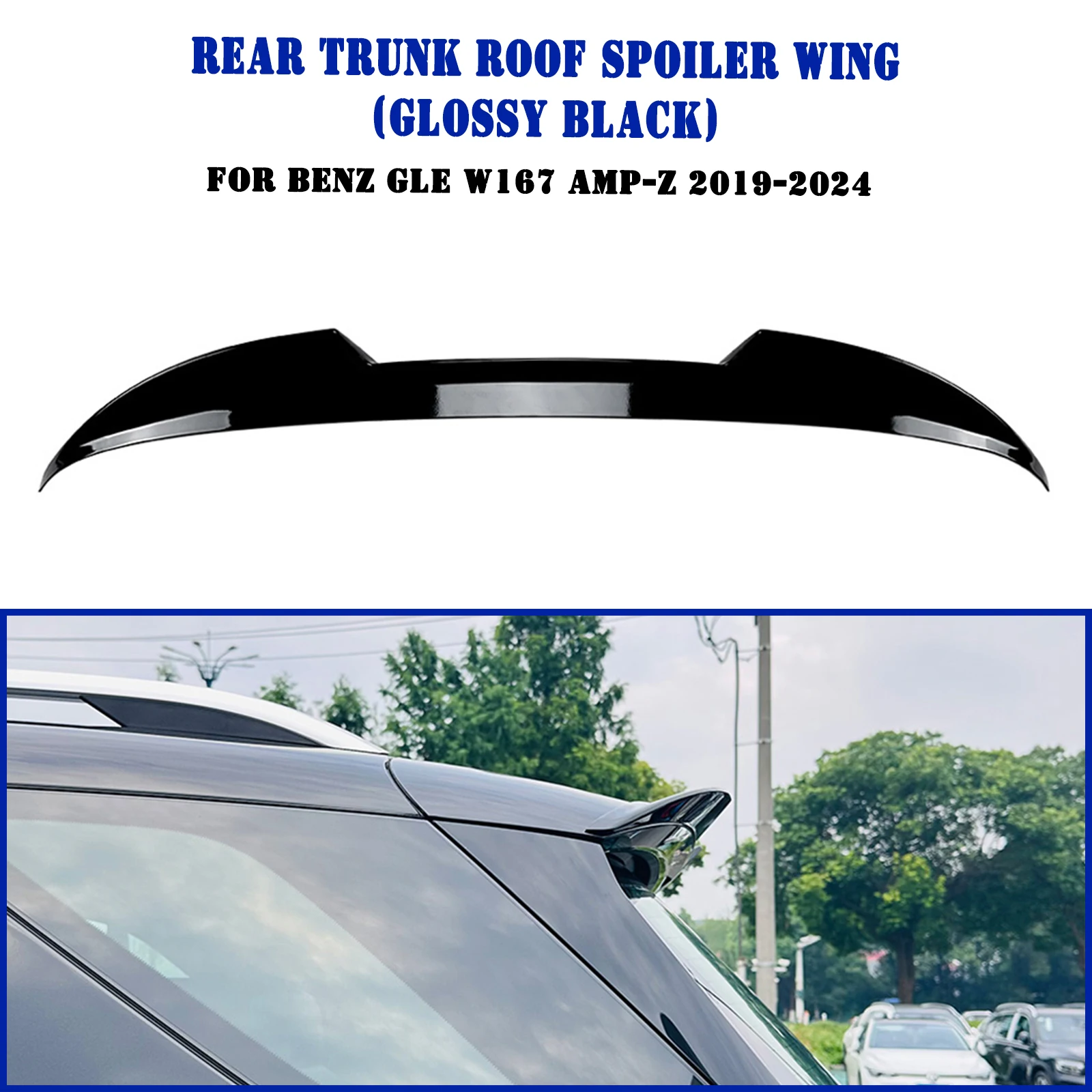 

For Mercedes Benz GLE Class W167 C167 GLE53 GLE350 GLE450 2019-2023 Rear Trunk Roof Spoiler Wing Car Tailgate Upper Splitter Lip