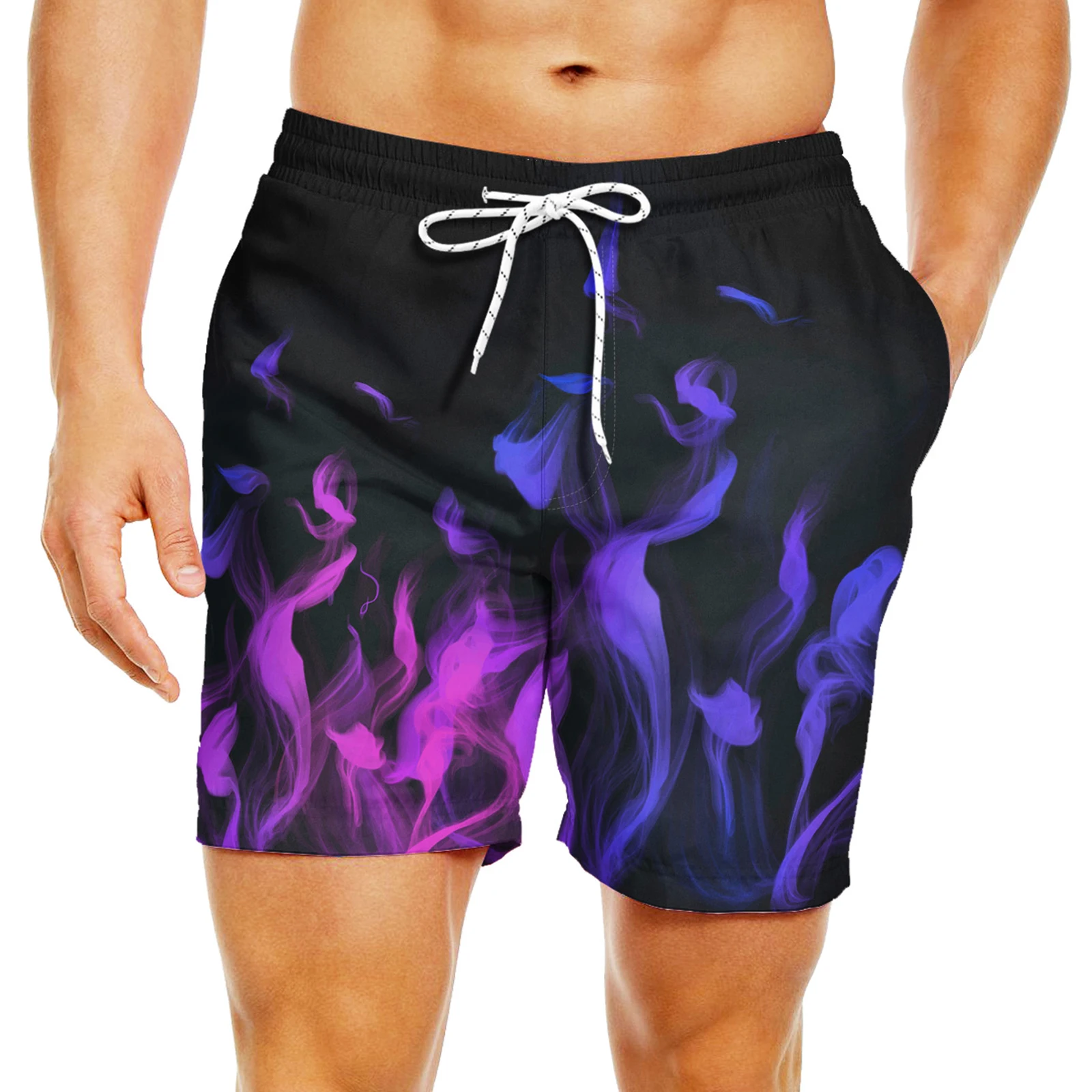 Clilsmap Mens Swim Trunks, Quick Dry Board Shorts with Pockets,Fire Breathable Fit Hawaii Beach Shorts Swimwear