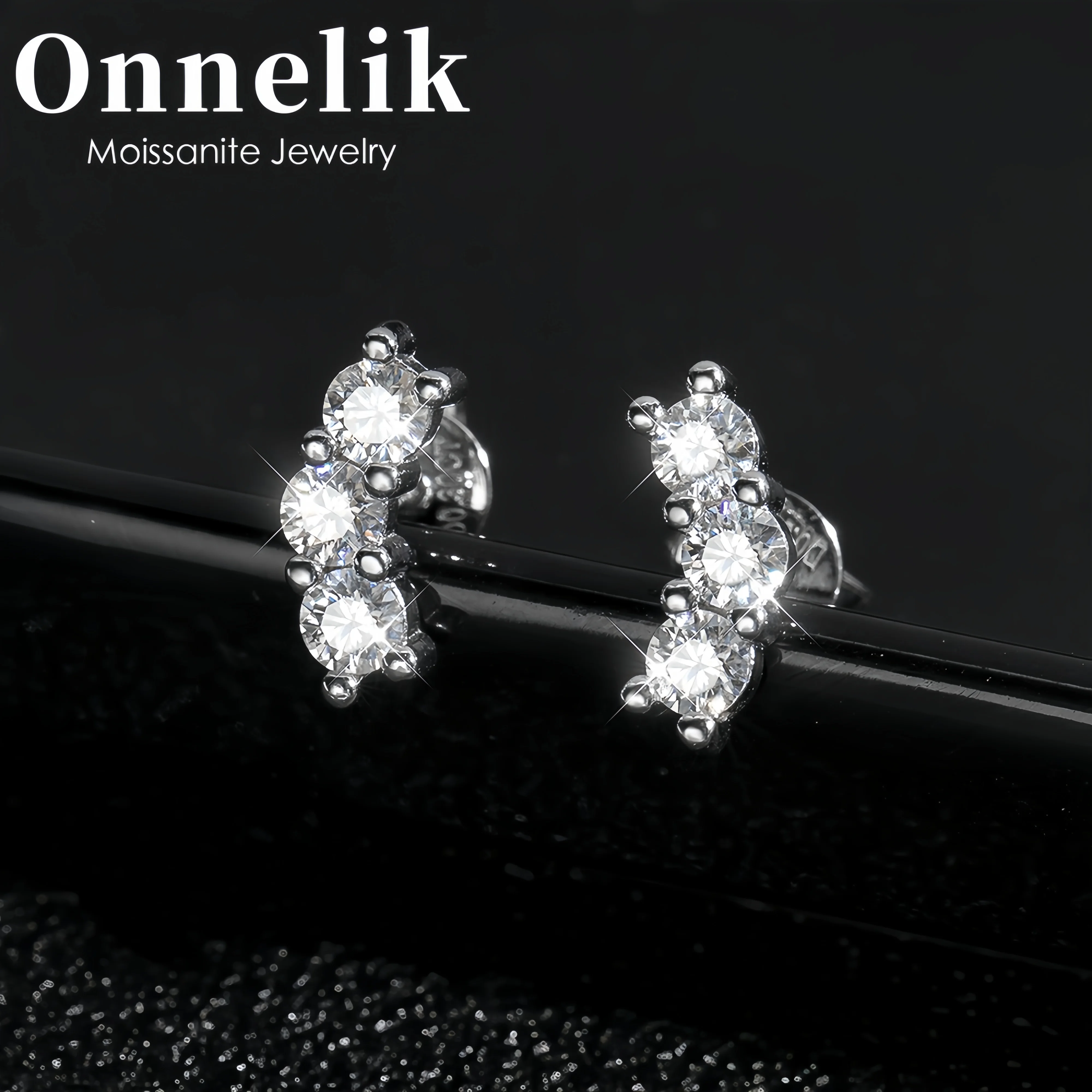 

Onnelik 0.3ct D VVS1 Full Moissanite Earrings for Women Classic Trendy Party Daily Wear S925 Stering Sliver Earring Gift