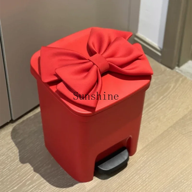 

Bow trash can high value large capacity foot type living room paper basket