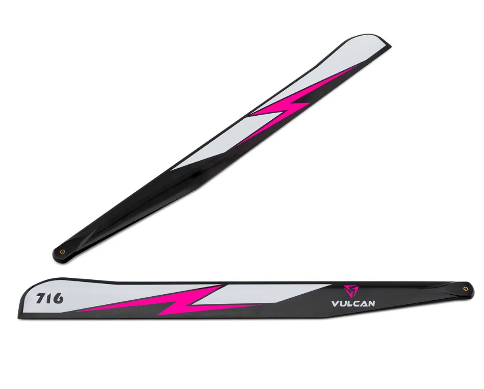 

Vulcan Rotors EVO VP 716mm Carbon Fiber Main Blade Combo Set (Pink) w/105mm Tail Blades