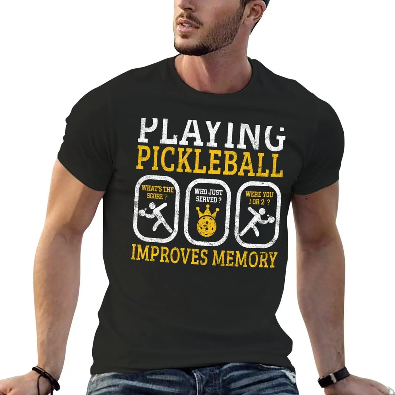 Playing Pickleball Improves Memory Pickleball Retirement T-Shirt tees plus sizes graphic tees for men