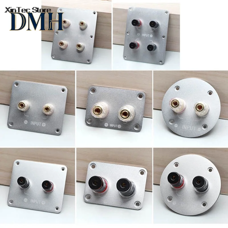 DMH-1 PCS Aluminum Alloy Pure Copper Gold Plated Terminal Cup Banana Jack Socket Binding Post Speaker Plug Connector Box Red + B
