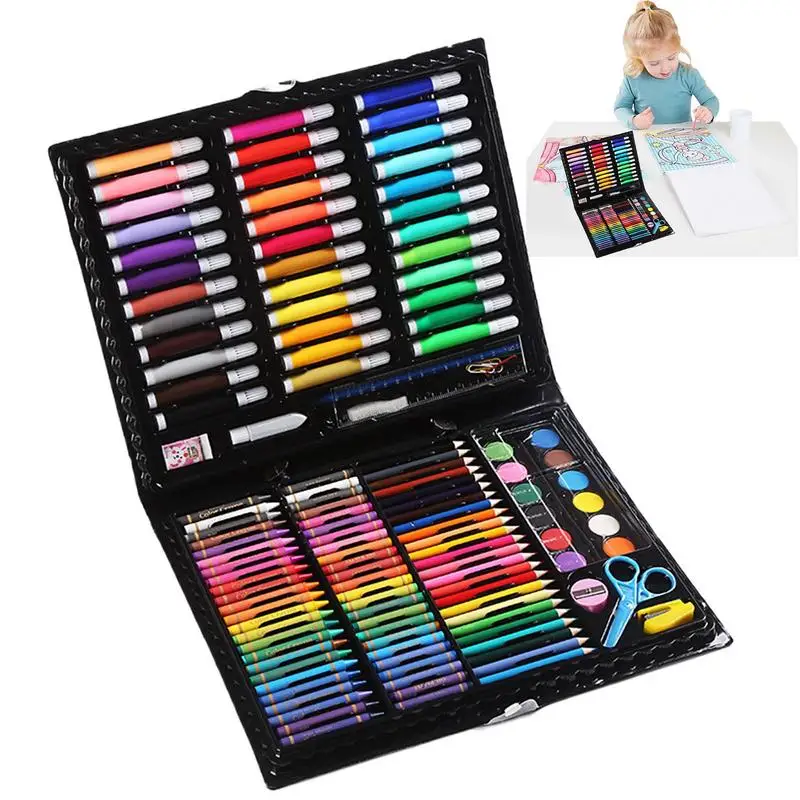 Children Coloring Pen 150X Color Brush Pens Art Kit Drawing Supplies Kids Coloring Pens Markers Set Sketching Pencils Coloring