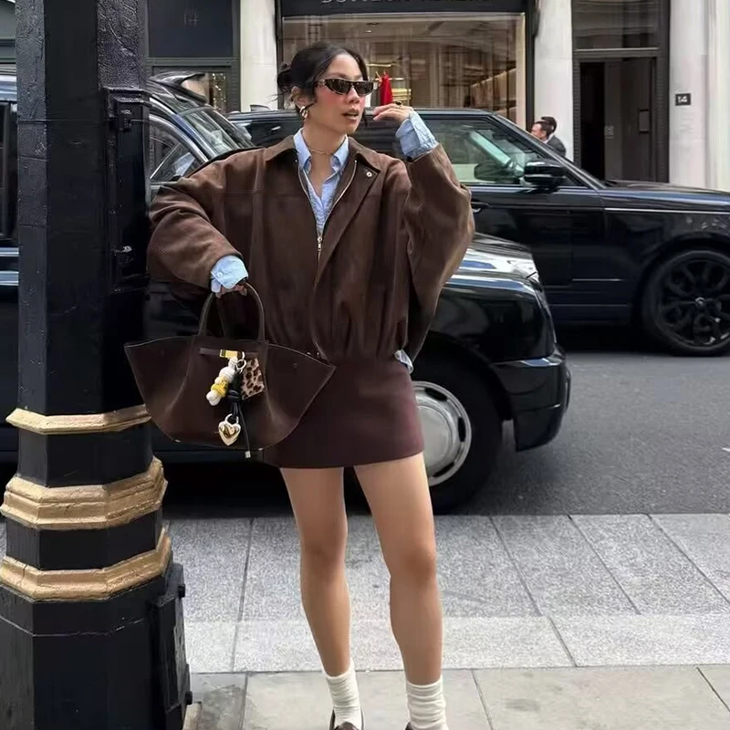 レディースジャケットコート 秋 2025 ファッション レディースジッパーオーバーサイズコート ストリートウェア 女性用アウターウェア シックなトップス