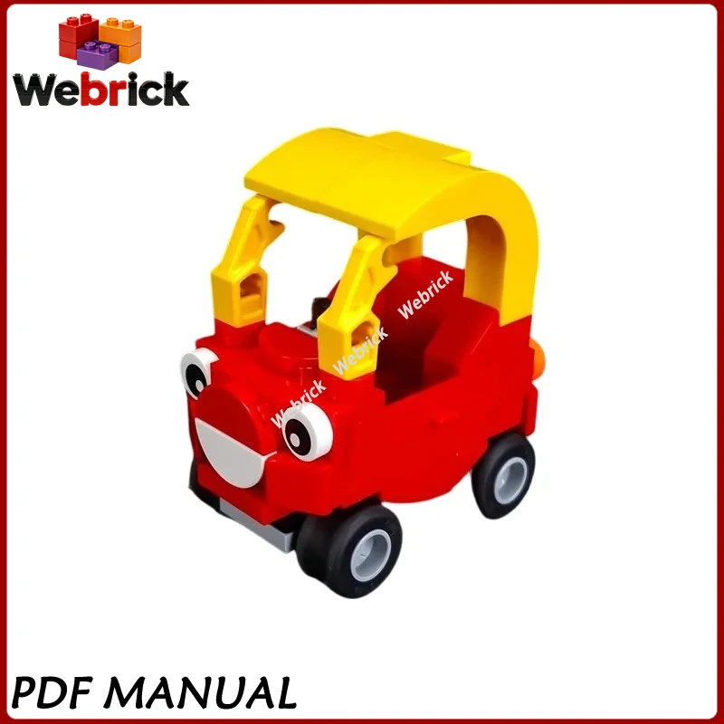 Retro Nostalgic Childhood Car Bricks, Classic Compact Toy Car Design, Handmade Assembled Vehicle Model, Creative Building Block