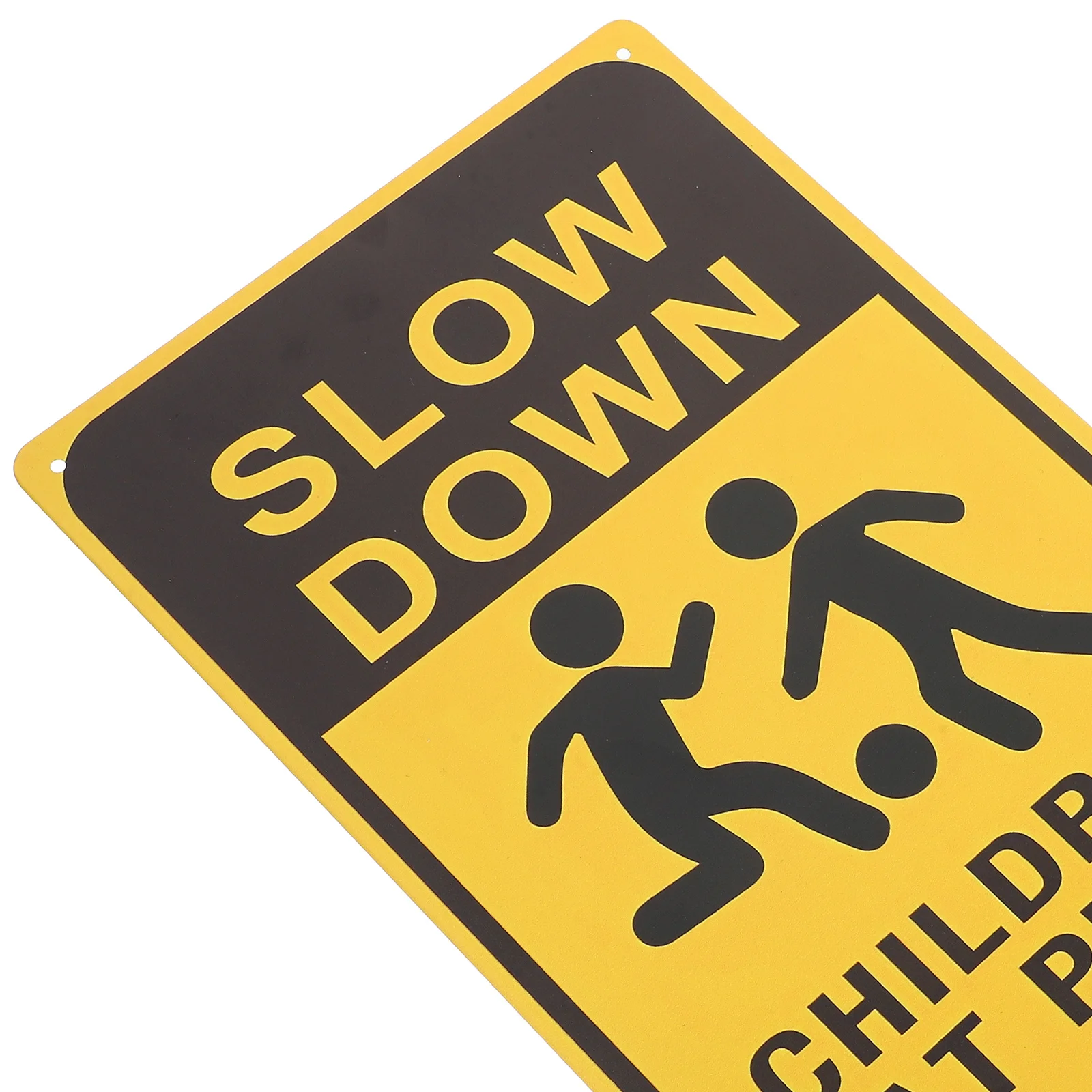 2 pçs jogando sinal de segurança sinais de metal para rua quintal jardim ao ar livre aviso tráfego estrada sinal