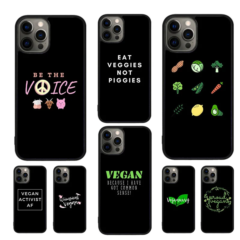 VEGAN FOOD QUOTES ANIMAL LOVE VEGGIE Phone Case For iPhone 16 15 14 11 12 13 mini Pro XR XS MAX Plus coque Cover