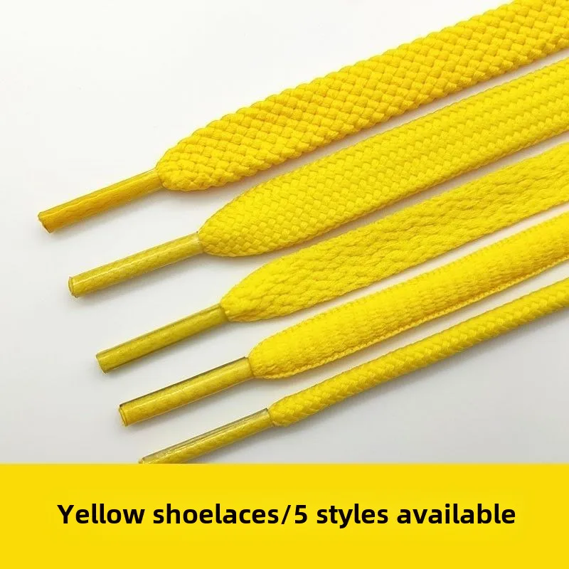 

Yellow Shoelace Men's and Women's Flat Oval Casual Sports Basketball Canvas Board Travel Running Shoes High-Low Top All-Matching