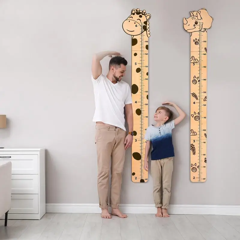 Wooden children height chart Cartoon wall Mounted stickers for home use with accurate measurement Growth Chart Record Ruler