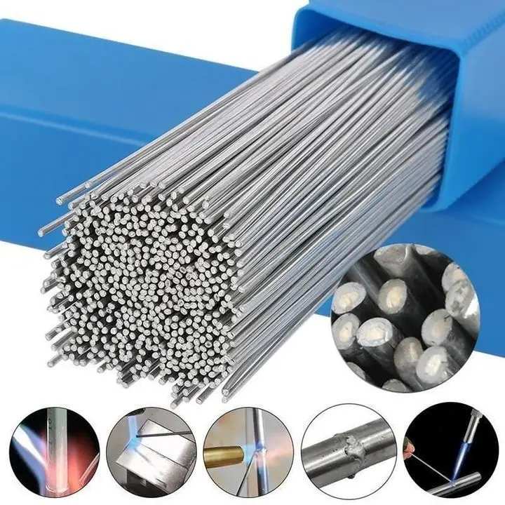 Solution Welding Flux-Cored Rods 1.6/2mm 10Pc Aluminium Flux Cored Weld Wire Easy Melt Welding Rods for Aluminum Welding Solderi