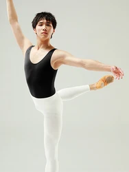 Men's Bodysuit Tight Sports Cotton Ballet Training Tights Sleeveless Vest Professional Dancewear Men Gymnastics Leotards