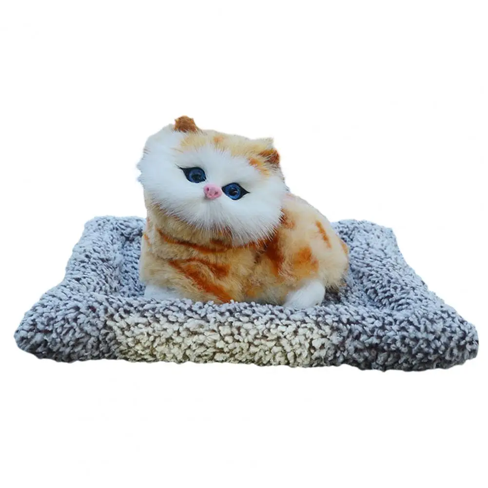 لوحة القيادة القط زخرفة القط سيارة الديكور مواء أفخم هريرة محشوة دمية مع الخيزران الفحم حصيرة لإزالة الرائحة للمنزل