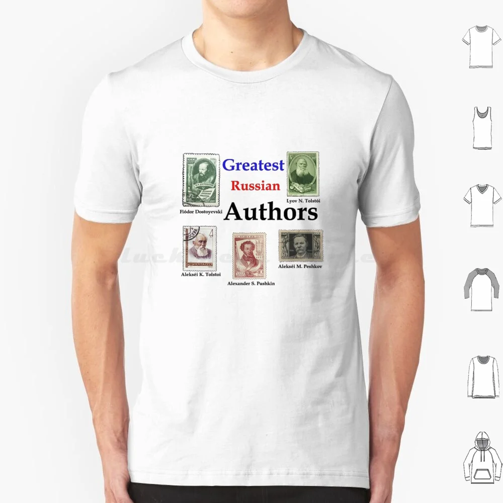 

Great Russian Authors In Stamps T Shirt Men Women Kids 6xl Big Authors Russians