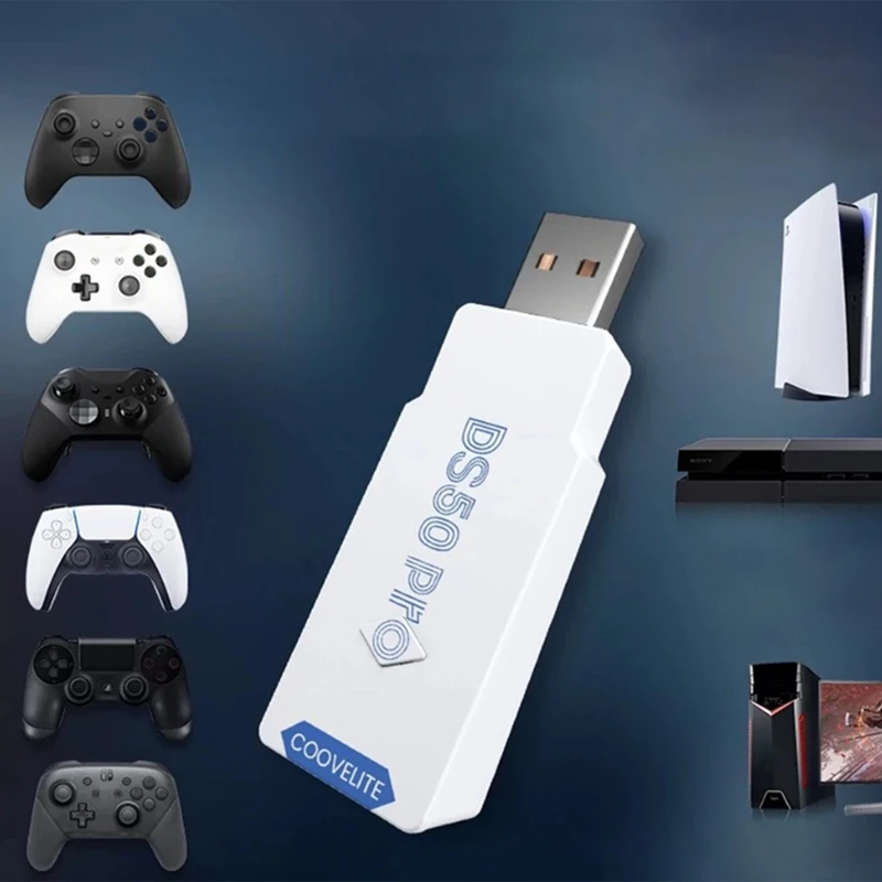محول Gamepad Pro ، جهاز استقبال USB لـ PS5 ، PS4 ، PS3 ، وحدة تحكم بلوتوث ، محول لاسلكي ، تثبيت سهل