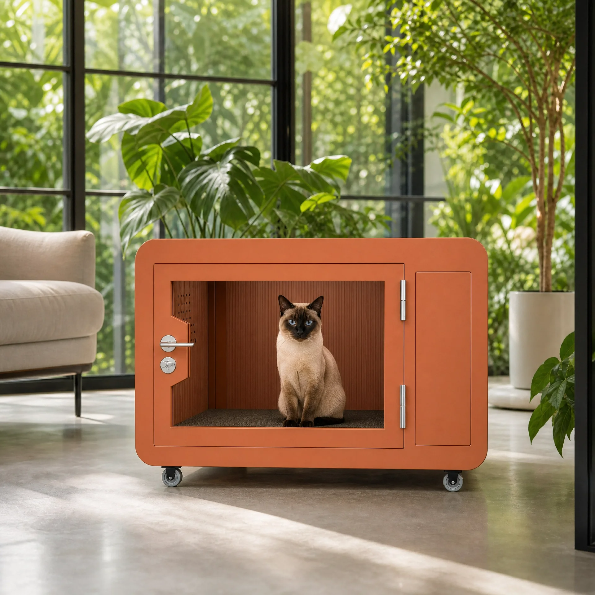 Portable Lightweight Pet Soundproof Kennel Anti-noise Silent Pet Rest Cabin for Home Pet Salon Use