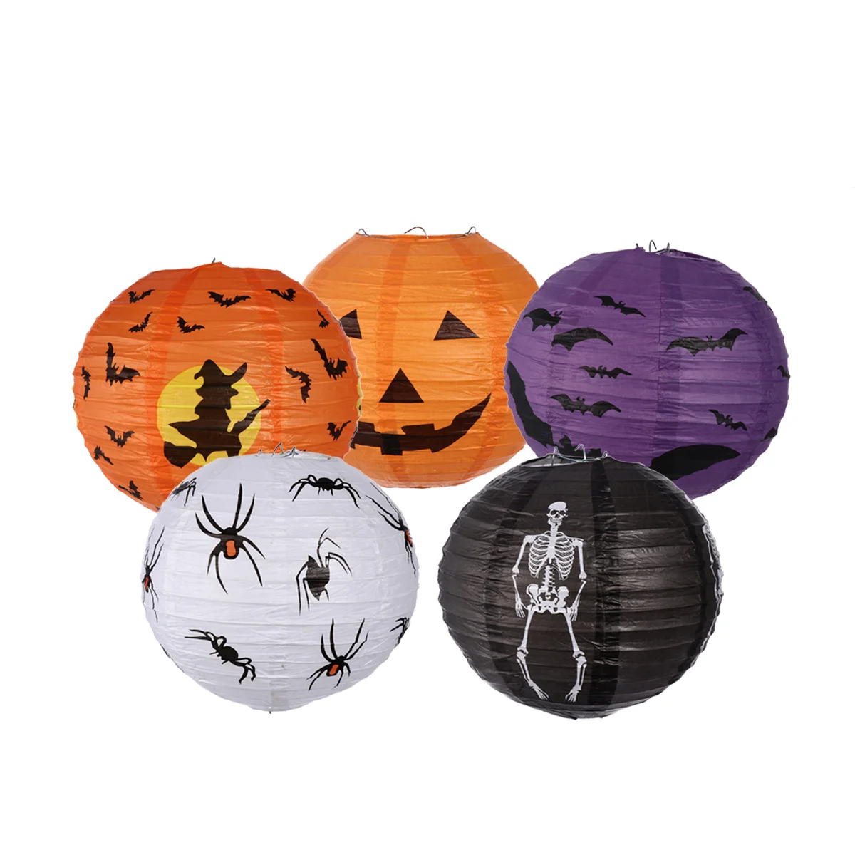 5 Pcs Hanging Props Halloween Lanterns Party Decoration Round Theme Scene Layout