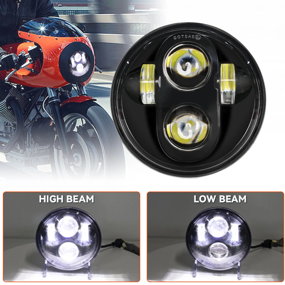 

Универсальная автомобильная мотоциклетная 5,75-дюймовая светодиодная фара для Harley Indian Yamaha Honda Triumph iii 5 3/4 "H4 фара для BMW 325i