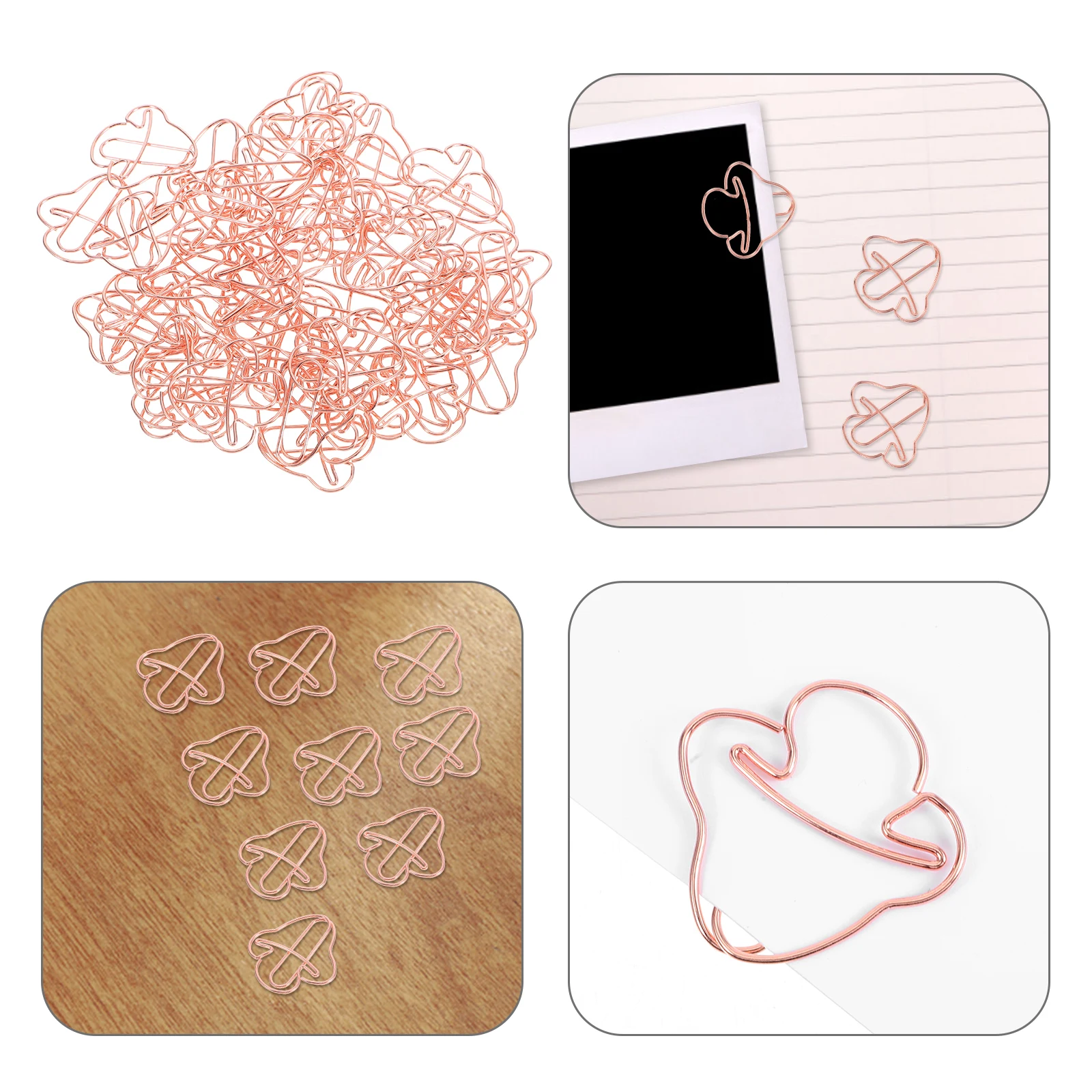

50 Pcs Mushroom Paper Clip Decorative Clips Cute Shape Paperclips Unique Bag Sealing Book Iron for Pictures
