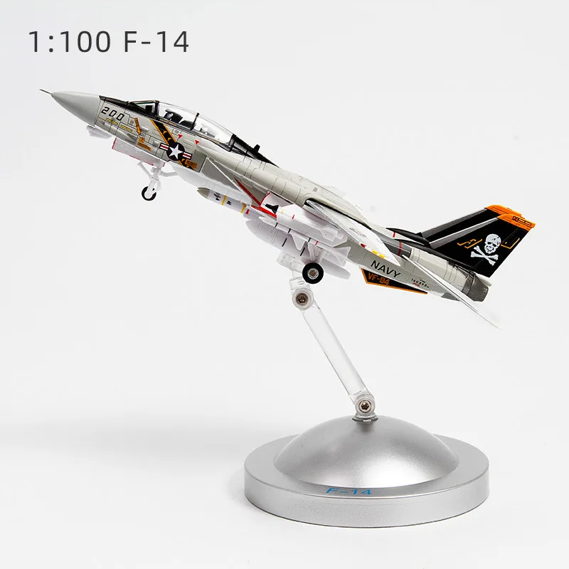 1:100 Scal Alloy F14 F-14 F-15 Aircraft Fighter Model Simulation Static American Aviation Model Decoration Removable Accessories