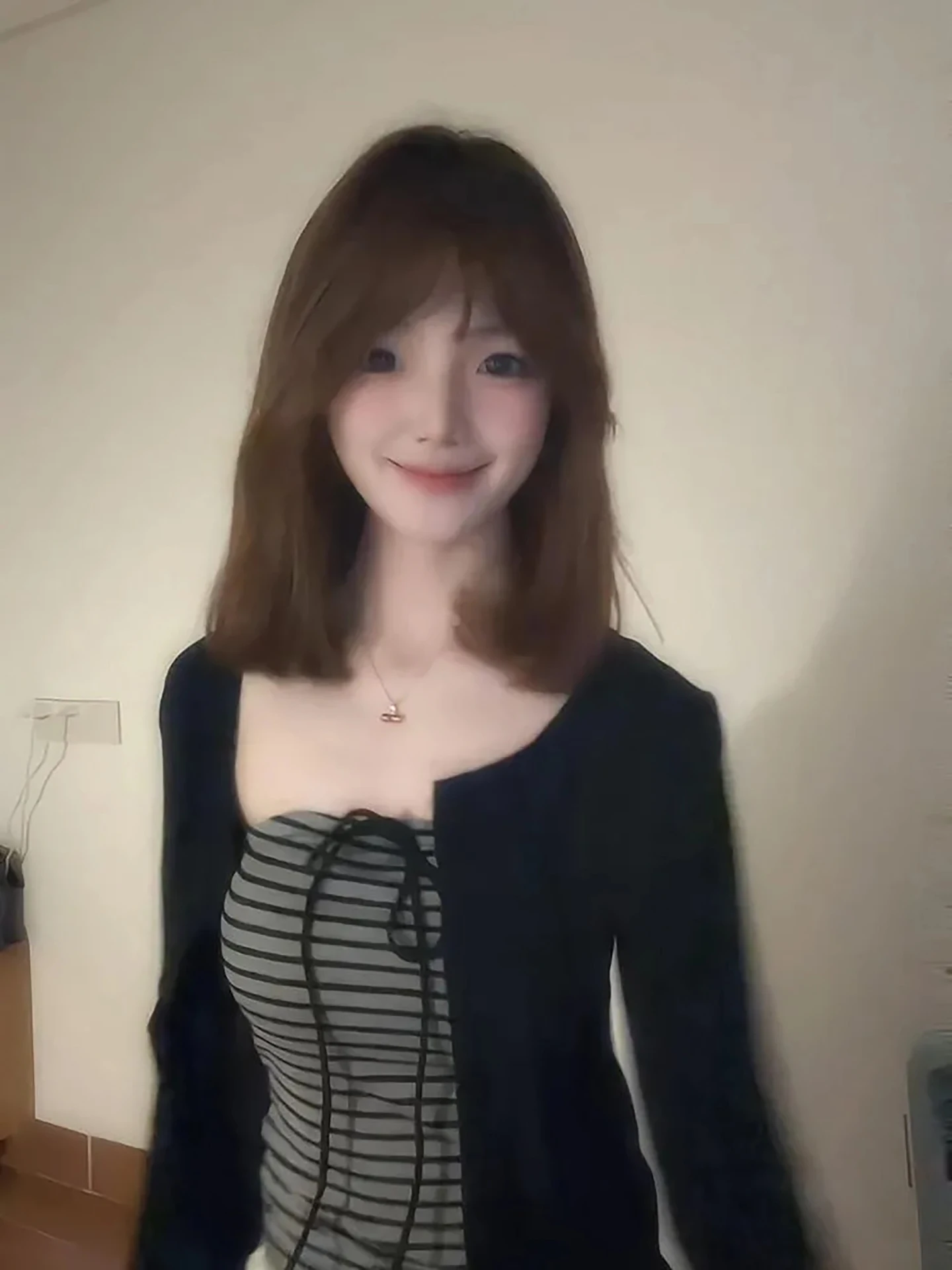 

Casual Black Open Cardigan And Stripe Tube Top Set Women's Commute Two-Piece Suit Spring Summer Fashion Elegant Style High Wa...