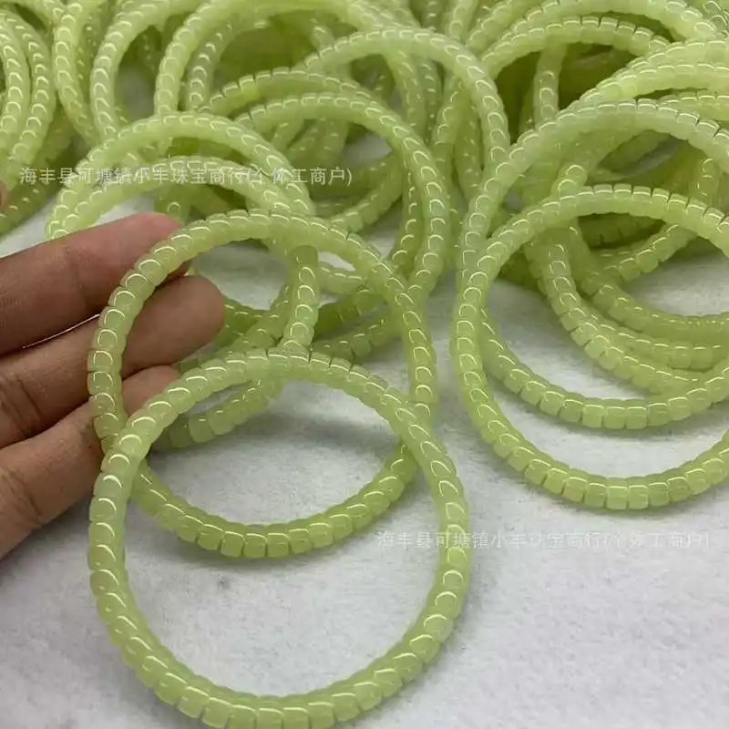 Yellow Material 4X6 Spacer Single-Loop Bracelets, Hetian Jade Abacus Beads,-Shaped Accessories, Loose