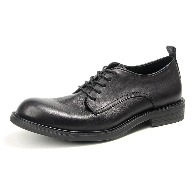 

Retro Mens Wedding Social Shoes Luxury Genuine Leather Fashion British Style Handmade Quality 2025 Spring Daily Dress Shoes Male