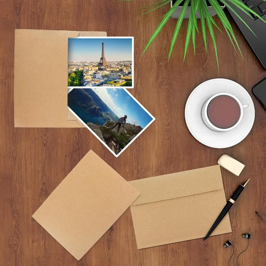 Confezione da 50 buste Kraft Buste per inviti A4 Buste 4x6 per buste per inviti Buste per matrimoni Baby Shower Buste Kraft marroni