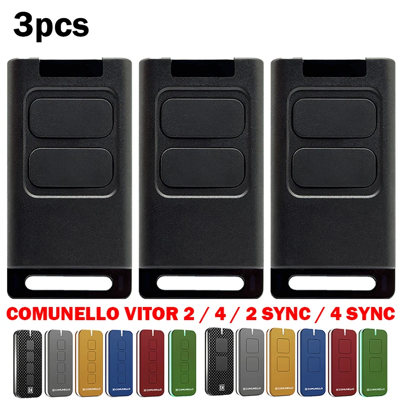 lot-de-3-telecommandes-comunello-pour-porte-de-garage-comunello-victor-2-4-sync-emetteur-manuel-a-code-tournant-43392-mhz