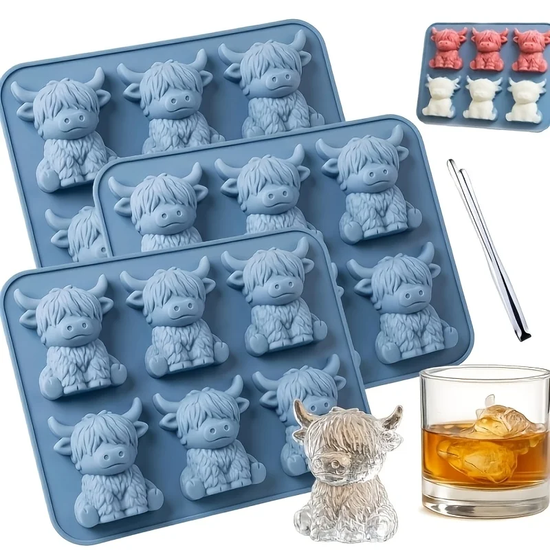 Mini Cow Ice Silicone Molds Easy Demolding Chocolate Ice Jelly Soap Cakes Silicone Molds Bar Kitchen Items and Accessories